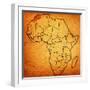 Morocco on Actual Map of Africa-michal812-Framed Art Print
