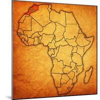 Morocco on Actual Map of Africa-michal812-Mounted Art Print