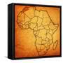 Morocco on Actual Map of Africa-michal812-Framed Stretched Canvas