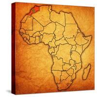 Morocco on Actual Map of Africa-michal812-Stretched Canvas