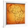 Morocco on Actual Map of Africa-michal812-Framed Art Print