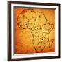 Morocco on Actual Map of Africa-michal812-Framed Art Print