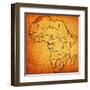 Morocco on Actual Map of Africa-michal812-Framed Art Print