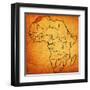 Morocco on Actual Map of Africa-michal812-Framed Art Print