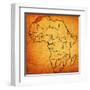 Morocco on Actual Map of Africa-michal812-Framed Art Print