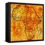 Morocco on Actual Map of Africa-michal812-Framed Stretched Canvas