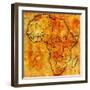 Morocco on Actual Map of Africa-michal812-Framed Art Print