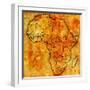 Morocco on Actual Map of Africa-michal812-Framed Art Print