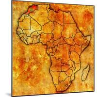 Morocco on Actual Map of Africa-michal812-Mounted Art Print