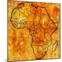 Morocco on Actual Map of Africa-michal812-Mounted Art Print