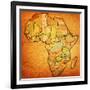 Morocco on Actual Map of Africa-michal812-Framed Art Print