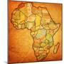 Morocco on Actual Map of Africa-michal812-Mounted Premium Giclee Print