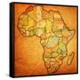 Morocco on Actual Map of Africa-michal812-Framed Stretched Canvas