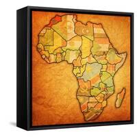 Morocco on Actual Map of Africa-michal812-Framed Stretched Canvas