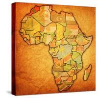 Morocco on Actual Map of Africa-michal812-Stretched Canvas