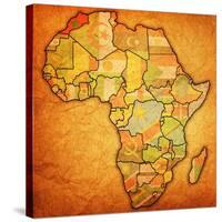 Morocco on Actual Map of Africa-michal812-Stretched Canvas