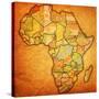 Morocco on Actual Map of Africa-michal812-Stretched Canvas