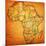 Morocco on Actual Map of Africa-michal812-Mounted Art Print