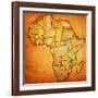 Morocco on Actual Map of Africa-michal812-Framed Art Print