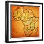 Morocco on Actual Map of Africa-michal812-Framed Art Print