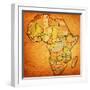 Morocco on Actual Map of Africa-michal812-Framed Art Print