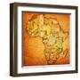 Morocco on Actual Map of Africa-michal812-Framed Art Print