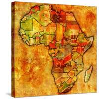 Morocco on Actual Map of Africa-michal812-Stretched Canvas