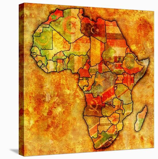 Morocco on Actual Map of Africa-michal812-Stretched Canvas