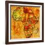 Morocco on Actual Map of Africa-michal812-Framed Art Print