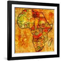 Morocco on Actual Map of Africa-michal812-Framed Art Print