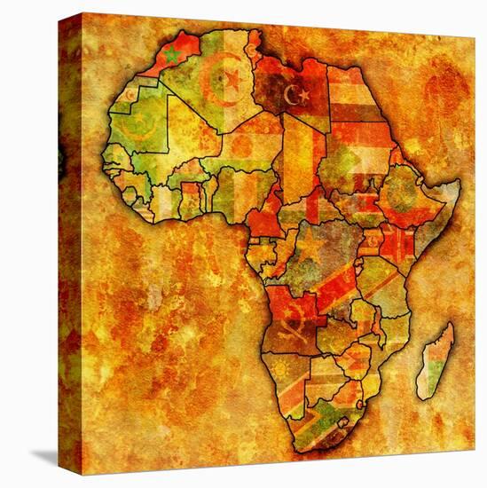 Morocco on Actual Map of Africa-michal812-Stretched Canvas