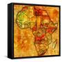 Morocco on Actual Map of Africa-michal812-Framed Stretched Canvas