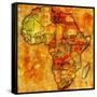 Morocco on Actual Map of Africa-michal812-Framed Stretched Canvas