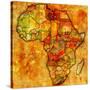 Morocco on Actual Map of Africa-michal812-Stretched Canvas