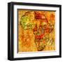 Morocco on Actual Map of Africa-michal812-Framed Art Print