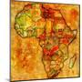 Morocco on Actual Map of Africa-michal812-Mounted Art Print