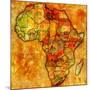 Morocco on Actual Map of Africa-michal812-Mounted Art Print