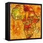 Morocco on Actual Map of Africa-michal812-Framed Stretched Canvas