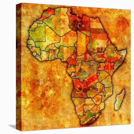 Morocco on Actual Map of Africa-michal812-Stretched Canvas