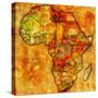 Morocco on Actual Map of Africa-michal812-Stretched Canvas