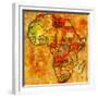 Morocco on Actual Map of Africa-michal812-Framed Premium Giclee Print