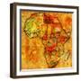 Morocco on Actual Map of Africa-michal812-Framed Art Print