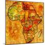 Morocco on Actual Map of Africa-michal812-Mounted Art Print