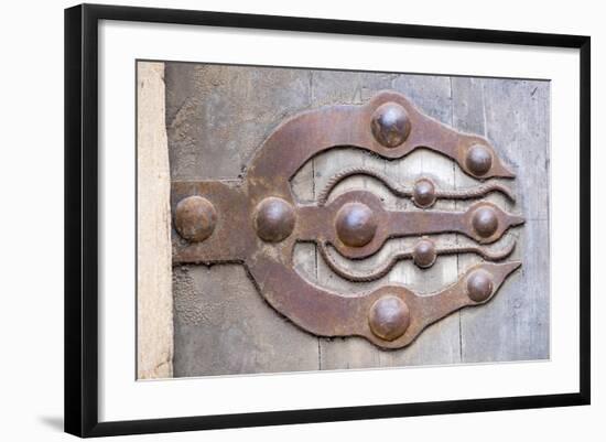 Morocco, Rabat, Sale, Kasbah Des Oudaias, Elaborate Moroccan Door Hinges-Emily Wilson-Framed Photographic Print