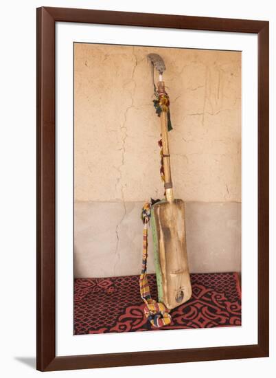 Morocco, Sahara region. Hajhouj or guembri musical instrument used in Gnawa music.-Brenda Tharp-Framed Photographic Print