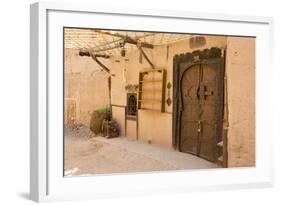 Morocco, South of Morocco, Traditionally Carved Wood Door at Tamnougalt Kasbah in the Draa Valley-Emily Wilson-Framed Photographic Print