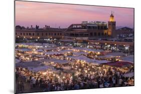 Morocco. Sunset over the famous Djemaa El-Fna square in Marrakech-Brenda Tharp-Mounted Photographic Print