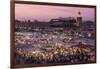 Morocco. Sunset over the famous Djemaa El-Fna square in Marrakech-Brenda Tharp-Framed Photographic Print