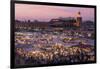 Morocco. Sunset over the famous Djemaa El-Fna square in Marrakech-Brenda Tharp-Framed Photographic Print