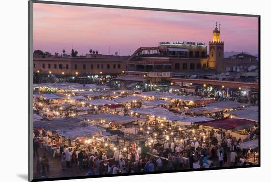 Morocco. Sunset over the famous Djemaa El-Fna square in Marrakech-Brenda Tharp-Mounted Photographic Print